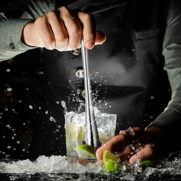Muddler Cocktail Muddler Rustfrit Stål Citron Muddler Muddler Cocktail Muddler til Friske Frugter Krydderier Isbarer Værktøjer 26cm