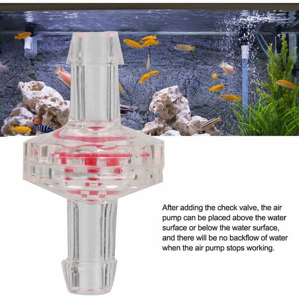 10 st Aquarium Luftpump Backventiler Plast Envägs Backventil Vattenstopp Tillbehör för Akvarium(7mm)