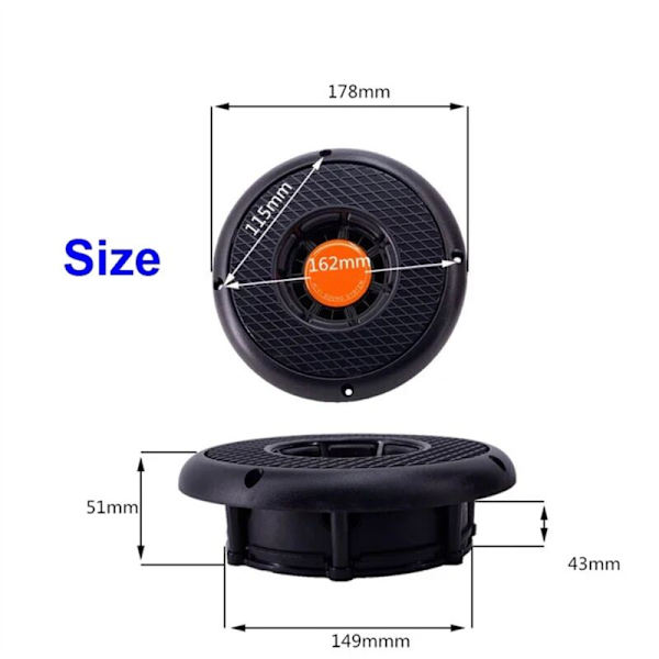 100W 4 Ohm HD Audio Högtalare Full Range Power Högtalare Bärbar 2.0 HiFi System Takmontering för Bil Hem
