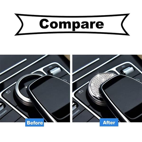 Centralkontroll multimediaknapp Bling Crystal Cover för tillbehör - C-klass C300 E E300