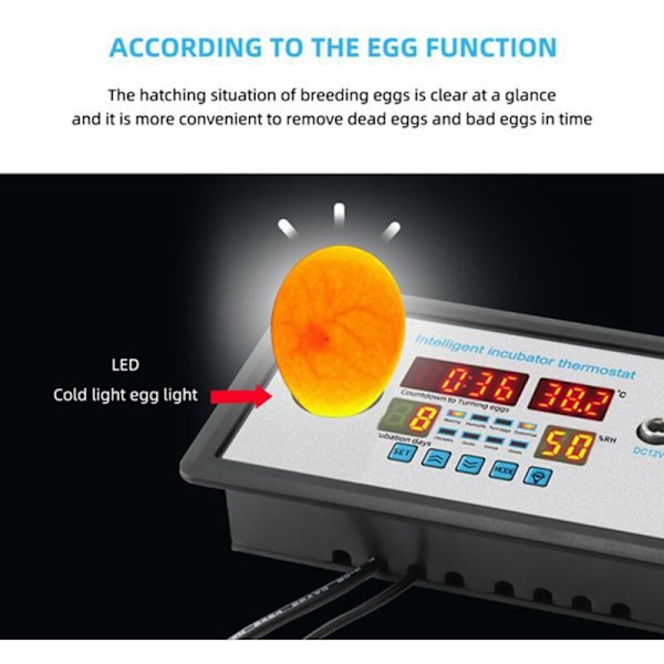 ZFX-W9002 Digital Intelligent Termostat Temperatur Fugtighed Termostat Kontrol Automatisk Æg Inkubator Roterende 220V