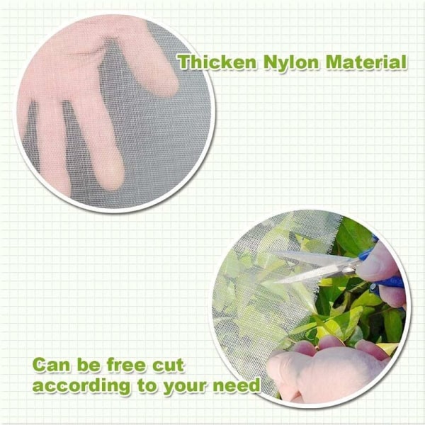 3m x 10m Insektnet, Insektnet til planter, Have net, Insektnet til køkkenhave, Fintmasket insektnet til beskyttelse af afgrøder mod insekter