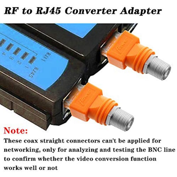 8 stk. netværkskrystalhoved RJ45 til F-hoved BNC spiral RJ45 til RF-stik koaksial direkte stik