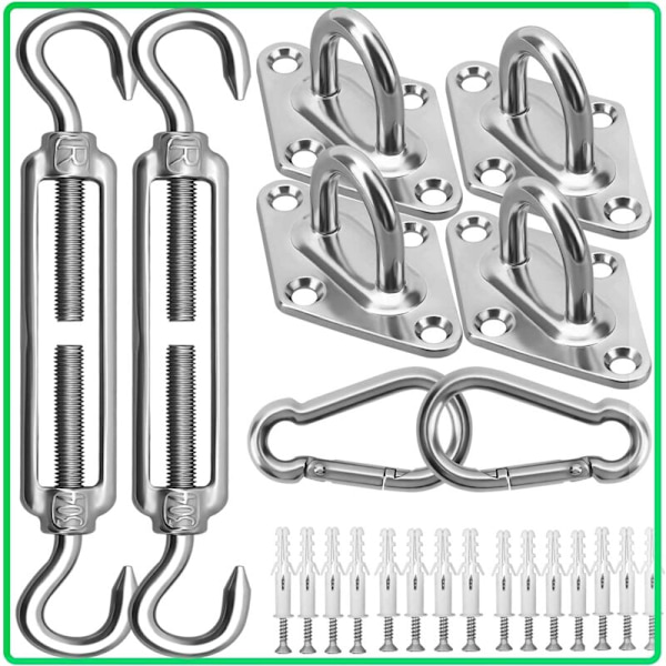 Solsejl Hardware Kit - 304 Rustfrit Stål Solsejl Installationskit