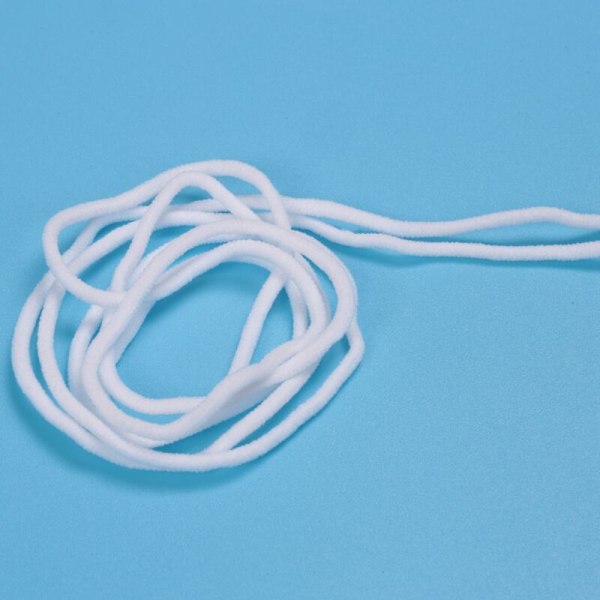 Valkoinen joustava naru, 1/8 tuumaa (3 mm) venyvä mukava käsi- ja korvanaru ompeluun DIY (500 jaardia)