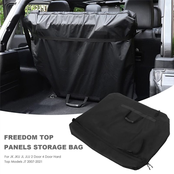 Freedom Top Panels Opbevaringspose til Wrangler JK JKU JL JLU 2-dørs 4-dørs Hardtop JT Modeller 2007-2021 (Sort)