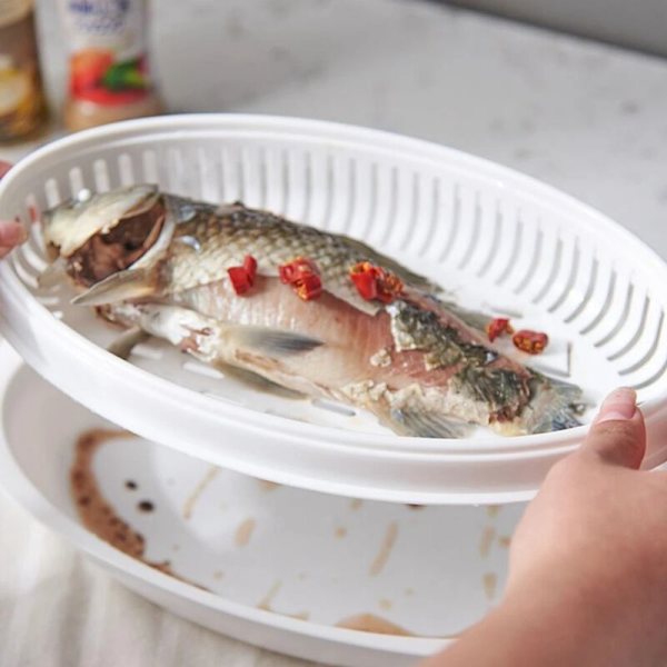 Köksångare Mikrovågsugn Vikbar Skål Behållare Matlagning Fisk Rostare Bröd Matverktyg