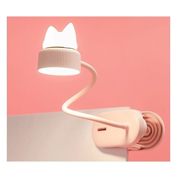 Fleksibel klemmelampe med originalt nattlys/Med USB-oppladbart batteri/LED-leselys og leselampe for skrivebord, seng, nattbord - Lett, praktisk