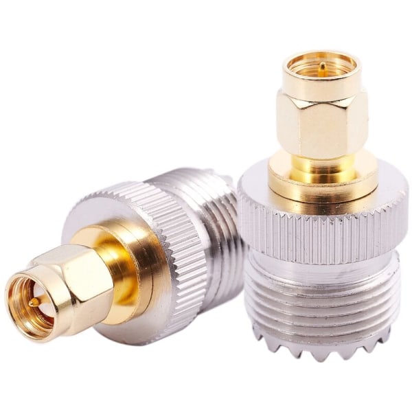 2X Sma Han Til Uhf So239 So-239 Rf Adapter Til Jumper Forbindelse Forbindelse -259 Guld