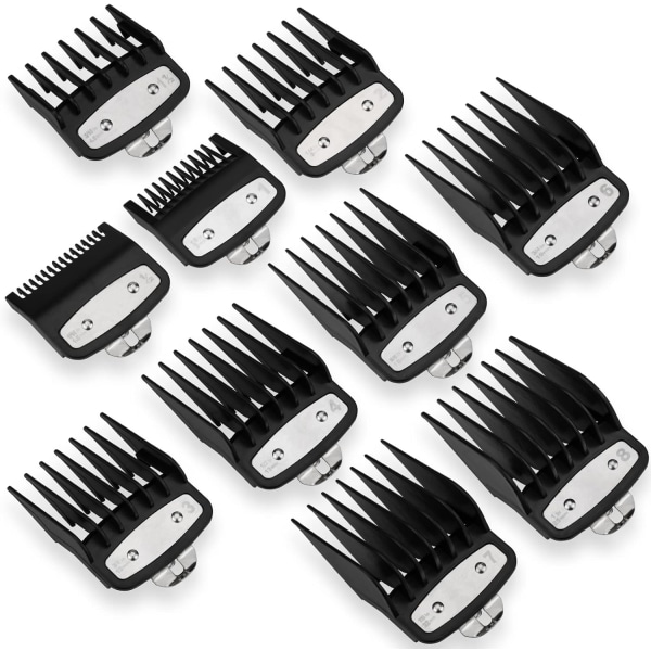10-delers Clipper Guards for Wahl, Ancable Cordless Clipper Guards for Wahl 0,5, 1, 1,5, 2, 3, 4, 5, 6, 7, 8 med 1/16" til 1" (1,5-25 mm)