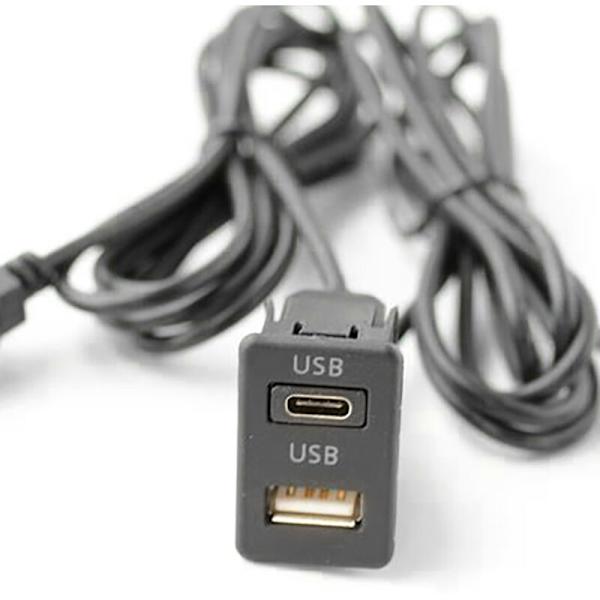 150CM Bil Dash Flush Mount 2 USB Port Panel Auto Båt Dubbel USB Förlängningskabel-TAPYC Adapter för