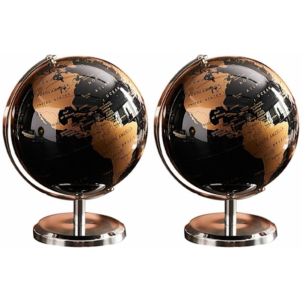 2X Jordglob Konstellationskarta Glob för Bord Dekorationer Present (Guld)