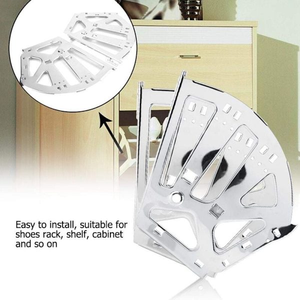 Hinge för möbler, Skohyllor Skåpshängslen Turning Rack Stålram Hängslen Möbeldelar (3 Lager) 2 st