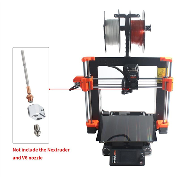 Prusa MK4 -osa - Nextruder V6 -lämpösuojattu bimetalli-suutinsovitin: Kestävä kuumennuspään lisävaruste