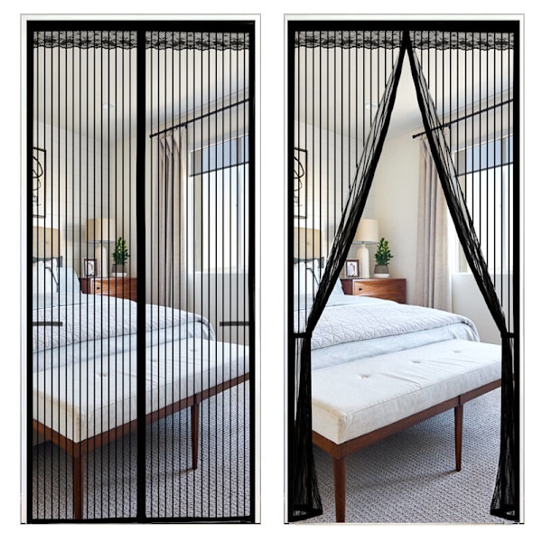 Magnetisk Skärmdörr Myggnät 90 X 210 Cm Magnetiskt Myggnät Automatisk Stängning Myggnät för Balkongdörr Vardagsrum Terrassdörr