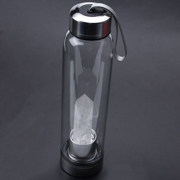 Kreativ krystal energisøjle naturlig krystal en kop glasflaske kop krystal glas helbredende flasker - krystal + en kop