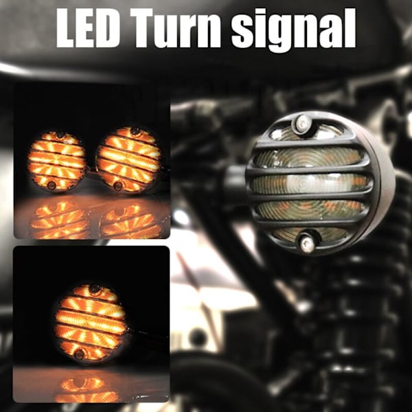 10 mm LED-blinkers för motorcykel - Blinkersindikator Dagsljus Bakljus Universal Silver
