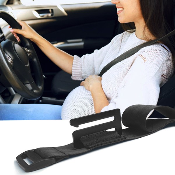 Säkerhetsbälte för gravida, bilbälte för gravida skyddar gravid mage och bekvämt skyddar ofödda baby (svart)