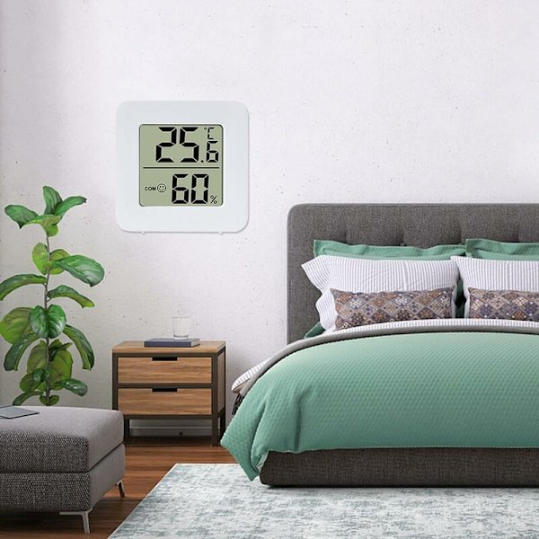 Mini LCD-termometer, inomhus digital termometer inomhus hygrometer, temperatur- och fuktighetsmätare, digital hygrometer för plantskola, vardagsrum, av