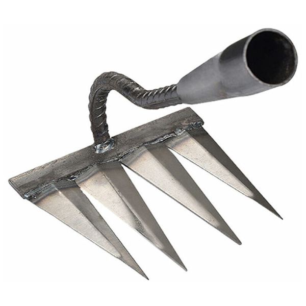 Teppe Rake Luking Hake Rake Landbruksverktøy Luking Scarifier Artifact Landbruksverktøy (4 tenner)