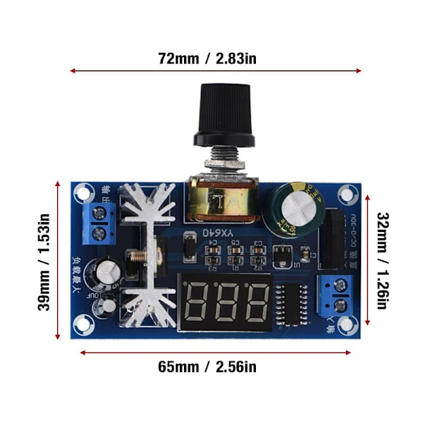 LM317 Justerbar Spänningsregulator Digital Spänningsdisplay Strömförsörjningskort Linjär Regulator Justerbar Strömförsörjningsmodul Justerbart Kort Volta