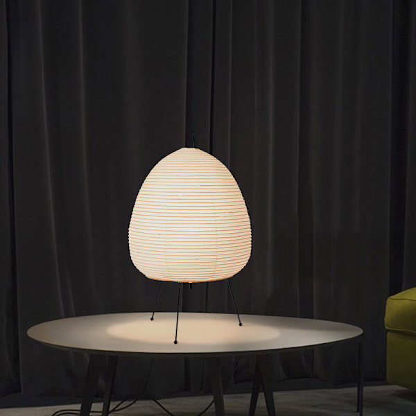 Wabi-sabi stil rispapirlampe, moderne nordisk dekoration bordlampe til stuen, Sengelampe - RWBedside lampe
