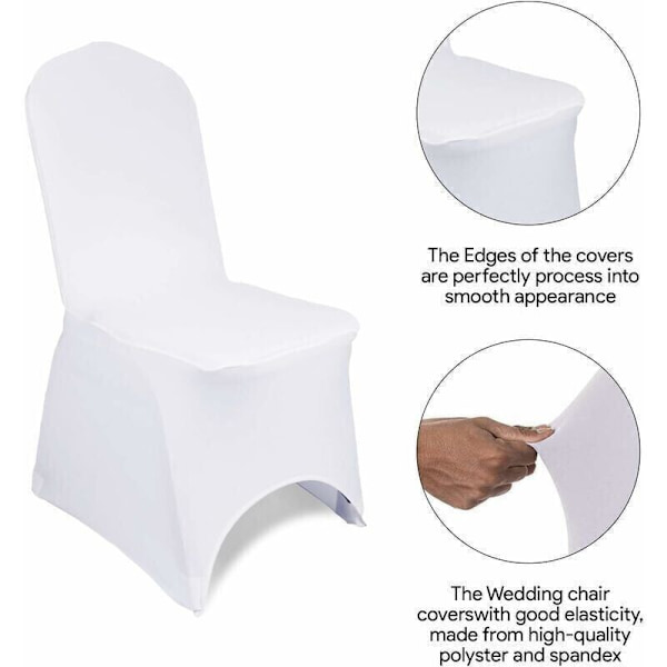 10 stk Stretch Spandex Stolkseter Trekk Avtakbare Vaskbare Stolkseter for Bryllup Bankett Seremoni Hotell Spisestue Fest Dekorasjon