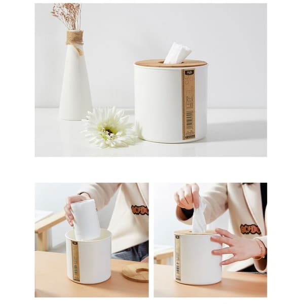 Bambu Trälock Plast Näsdukslåda Pappershållare Dispenser Hemfodral 16,5 cm x 13,3 cm x 10 cm