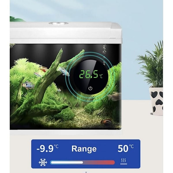 Akvarietermometer, akvarietermometer touch LED display, høj præcision, genopladelig