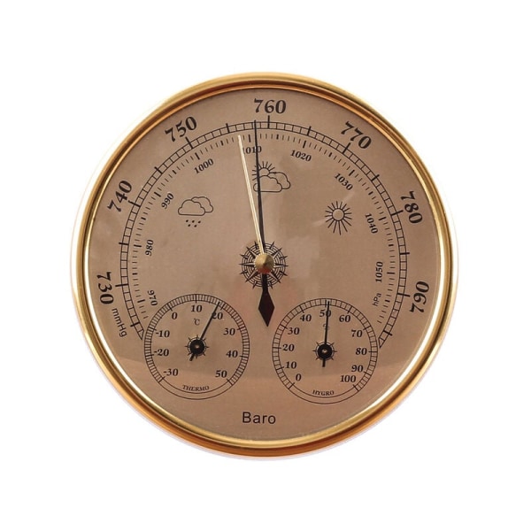 Barometer, väderstation med barometer och hygrometertermometer, 3 i 1 väggmonterad analog väderstation, för inomhus och utomhus