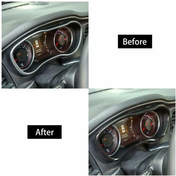 Dashboard Cover Trim ABS Interiør Tilbehør for 2015-2020 (Fiber)