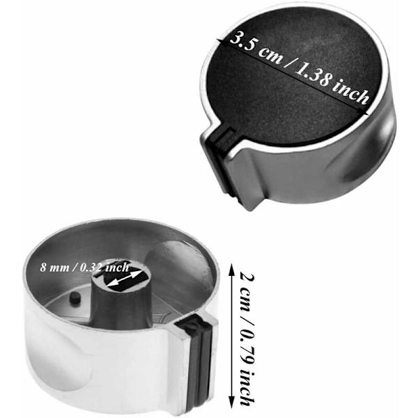 6 stk. stekeovnsknotter, gasskomfyr knotter, gasskomfyr knott, gassknott, universell legering modus 45° bryter svart gassknott for hjemmekjøkken, 8mm