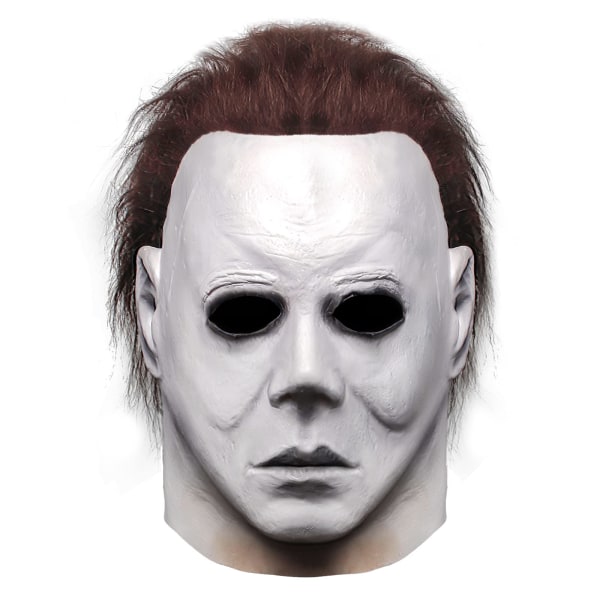 Halloween Michael Myers -naamio, kauhuhitti -elokuva Peli Kasvopäähine hiuksilla kokopäänaamioasu