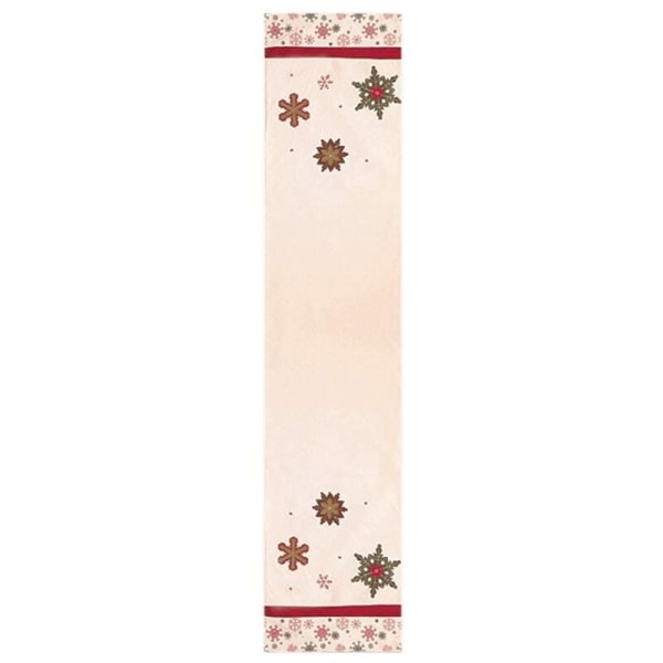 Brodert hvit snøfnugg jule bomullsduk - for fest, middag, julebordsdekorasjoner