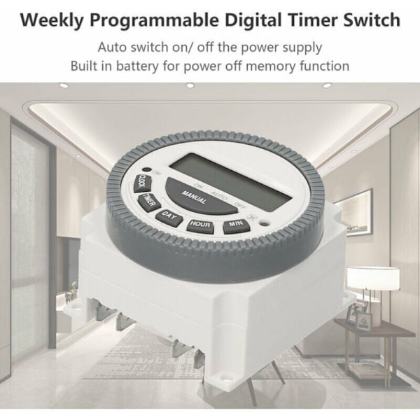 Lille digital timer med tidsswitch