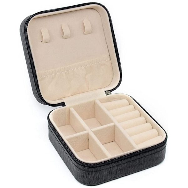 Bærbar Rejse Organizer Opbevaringsboks Læder Opbevaringsæske Øreringe Halskæde Ring Display Organizer C