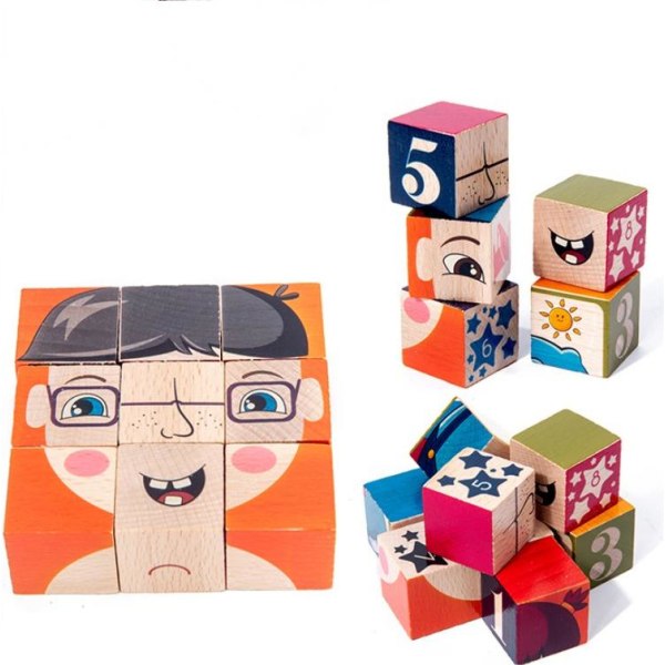 Mönsterblockpusselleksakstapelspel för barn 3+ Jigsaw puzzle