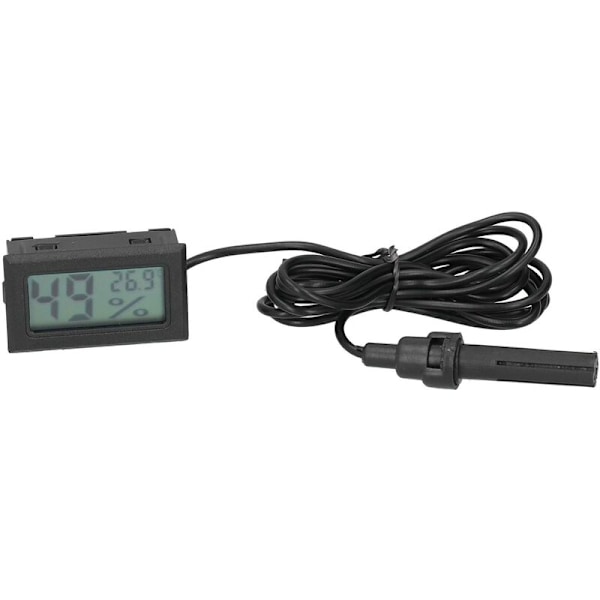 Temperatur- og fuktighetsmåler, innendørs LCD-hygrometertermometer -50℃ 70℃ Beste visuelle effekt Mini elektronisk svart for drivhus