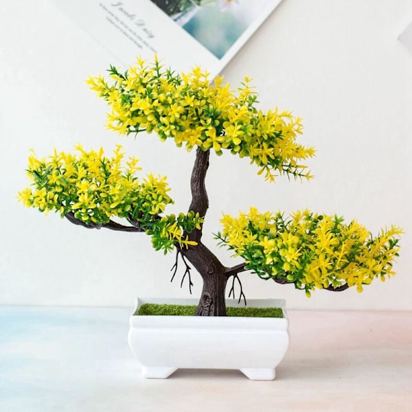 Kunstige Bonsai Træ Pot Falsk Plante Pottede Blomster Faux Bonsai til Soveværelse Bord Hotel Have Dekoration E