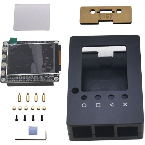 2,4 tuuman LCD-alumiinikotelo IR-toiminnolla Raspberry Pi 4B / 3B / 2B / B / A