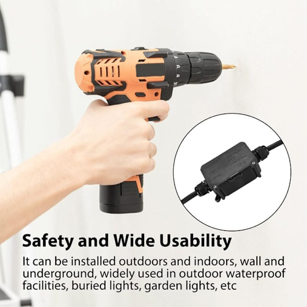 4 kpl IP66 vedenpitäviä liitäntälaatikoita, ulkokäyttöön tarkoitettu vedenpitävä liitäntälaatikko, 2-tie kaapeliliitin PG9 liitännät 3-8 mm / 6 mm-10 mm kaapeleille