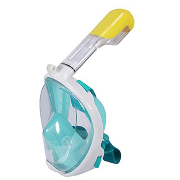 Grønn dykkermaske maske svømmebriller hel tørr silikon dykkerdress panorama snorkelutstyr