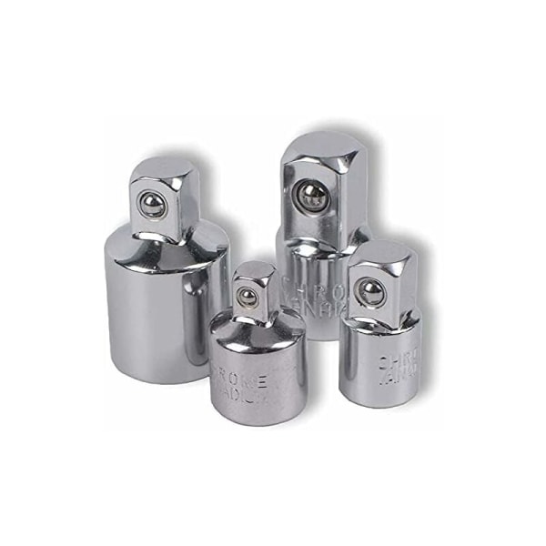 4 stk. pipenøkkeladapter pipenøkkeladapter 1/2 til 3/8-3/8 til 1/2-1/4 til 3/8-3/8 til 1/4 pipenøkkelreduksjon for piper og bits