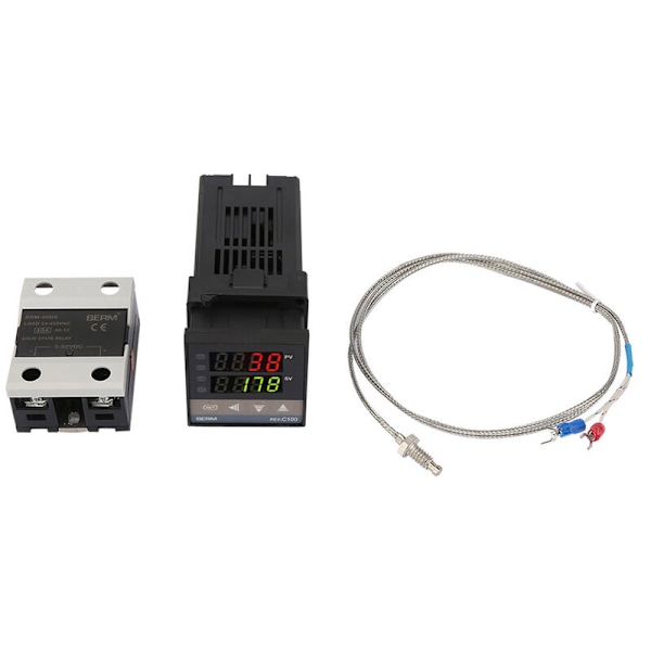 REX-C100 PID-lämpötilanohjain, digitaalinen termostaattisetti AC110V-240V, 0℃1300℃, LED-digitaalinen lämpötilanohjain hälytyksellä
