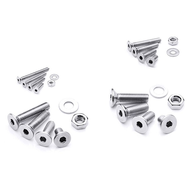 884 st Hexagon Hex Pan Head Skruv M2 M3 M5 Rostfritt Stål Maskinmutter Bult Cap Socket