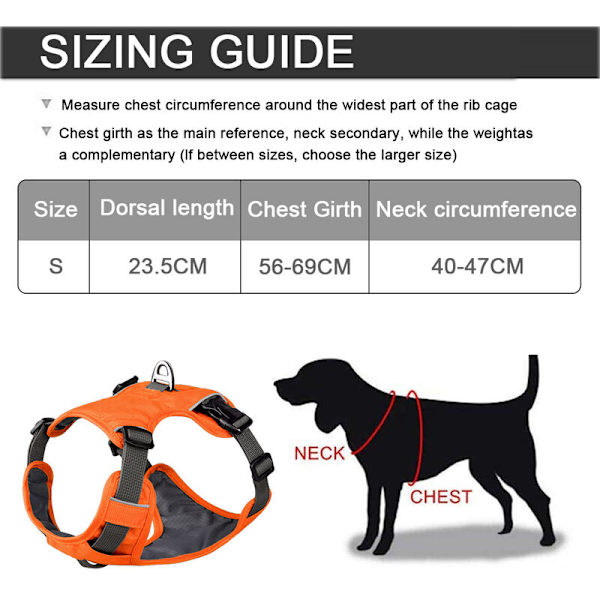 Liten hundkoppel utan drag, justerbar reflekterande sele för hundträning, enkel att kontrollera orange