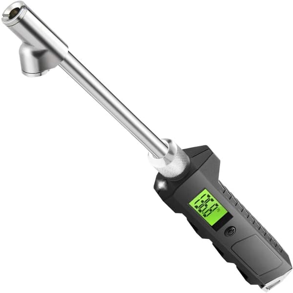 Belysning Heavy Duty Lastbilsdäck Tryckmätare med LCD-display Dubbelhuvud Digital Däck Tryckmätare