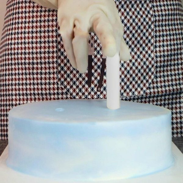 50 st vita plastpinnar för att bygga och stapla tårtor (0,4 tum diameter 9,5 tum längd)