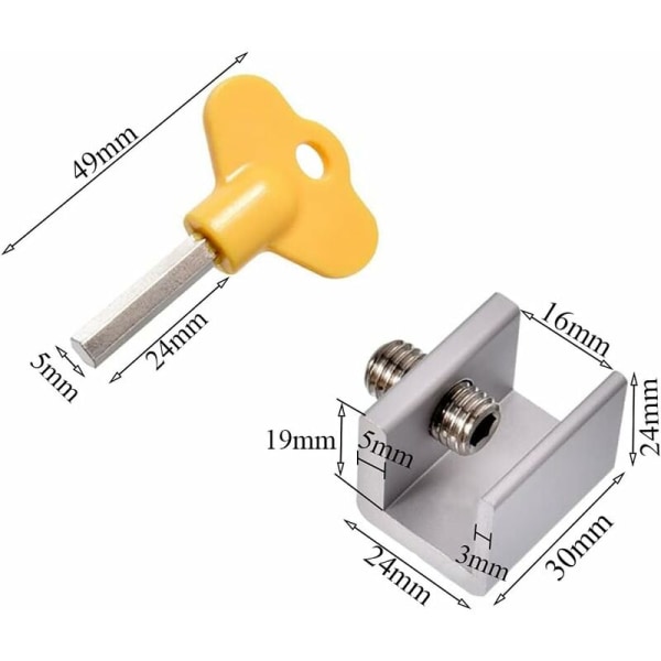 Skjutbart fönsterlås 4 stycken Skjutdörrlås Justerbart fönsterlås Justerbara skjutdörrstopp Aluminiumlegering Skjutdörrlås Fönstersäkerhet