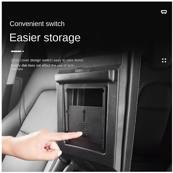 Til Model 3 Model Y 2017-2023 Center Console Organizer Bakke Armlæn Opbevaringsboks Biltilbehør